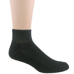 Medipeds Cushion Quarter Sock - L - Black - 2 Pairs