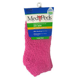 Medipeds Aloe Infused Moisturizing Sock - M - Pink - 1 Pair