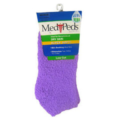 Medipeds Aloe Infused Moisturizing Sock - M - Purple - 1 Pair