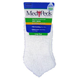 Medipeds Aloe Infused Moisturizing Sock - M - White - 1 Pair