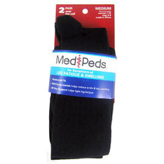 Medipeds Nylon Over the Calf Compression Sock - M - Black - 2 Pairs