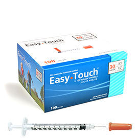 EasyTouch Insulin Syringe - 30G .5CC 1/2in - BX 100