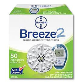 Bayer Breeze 2 Test Strips - 50 ct.