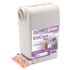 UltiGuard UltiCare U-100 VetRx Veterinary Insulin Syringes - 29g 3/10cc 1/2" - 100/bx