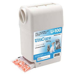 UltiGuard UltiCare U-100 VetRx Veterinary Insulin Syringes - 29g 1/2cc 1/2" - 100/bx