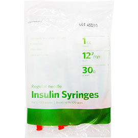 UltiCare Insulin Syringe - 30G 1cc 1/2" - Polybag of 10 Ct
