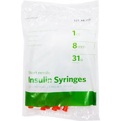 UltiCare II U-100 Insulin Syringes - Short Needle - 31G 1 cc 5/16" - Polybag of 10 Ct