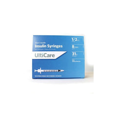 UltiCare Ulti-Fine II U-100 Insulin Syringes - Short Needle - 31G 1/2 cc 5/16" - BX 100