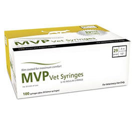 MVP Veterinary Syringes U40 - 29 Gauge .5cc 1/2" - 100 Per Box