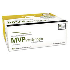 MVP Veterinary Syringes U40 - 29 Gauge .5cc 1/2" - 100 Per Box