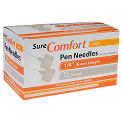 SureComfort Short Pen Needles - 32G 1/4" - BX 100