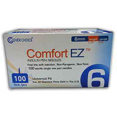 Comfort EZ Pen Needles - 31G 6mm 1/4" - BX 100