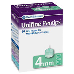 Owen Mumford Unifine Pentips Pen Needles 4mm x 32g - BX 30