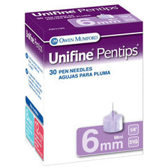 Owen Mumford Unifine Pentips Pen Needles 6mm x 31g - BX 30