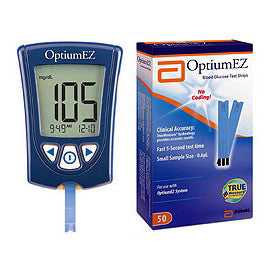 MediSense Optium EZ Diabetes Meter Kit Combo (Meter Kit and Test Strips 50ct)
