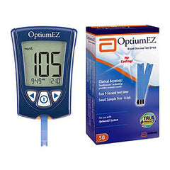 MediSense Optium EZ Diabetes Meter Kit Combo (Meter Kit and Test Strips 50ct)