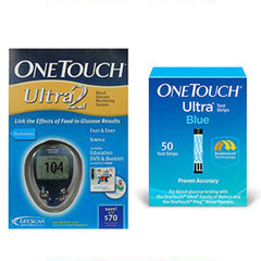 OneTouch Ultra 2 Glucose Meter Kit Combo (Meter Kit and Test Strips 50ct)