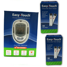 EasyTouch Glucose Monitor Kit Combo (Meter Kit and Test Strips 100ct)