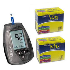 NovaMax Plus Glucose Meter Kit Combo (Meter Kit and Test Strips 100ct)