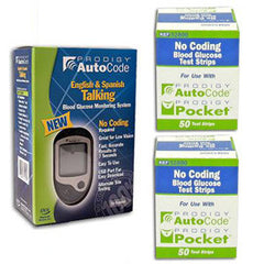 Prodigy Autocode Glucose Meter Kit Combo (Meter Kit and Test Strips 100ct)