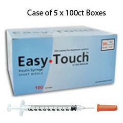 Case of 5 EasyTouch Insulin Syringe - 30G 1CC 5/16" - BX 100