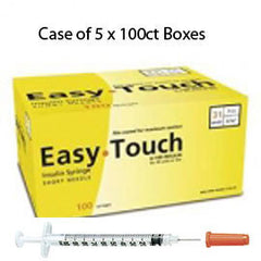 Case of 5 EasyTouch Insulin Syringe - 31G .5cc 5/16" - BX 100