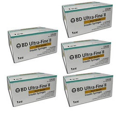 BD Ultra-Fine Insulin Syringes Short Needle 31g 1cc 5/16in 90/bx Case of 5