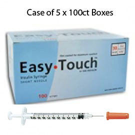 Case of 5 EasyTouch Insulin Syringe - 30G .3CC 5/16" - BX 100