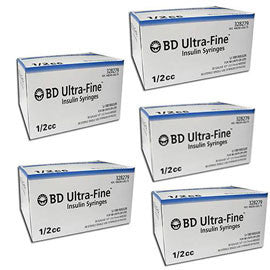 BD Ultra-Fine Insulin Syringes 30g 1/2cc 1/2in 90/bx Case of 5