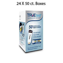 Case of 24 boxes of TRUEtest Glucose Strips 50/bx