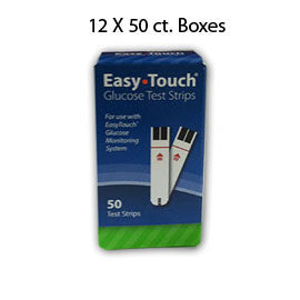 Case of 12 boxes of EasyTouch Glucose Test Strip - 50ct