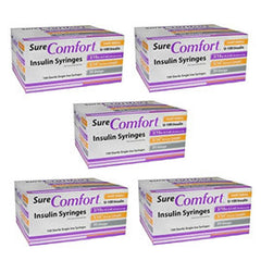 SureComfort U-100 Insulin Syringes 30g 3/10cc 5/16in 100/bx Case of 5