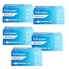 UltiCare Ulti-Fine II U-100 Insulin Syringes Short Needle 31g 1/2cc 5/16in 100/bx Case of 5