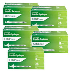 UltiCare Ulti-Fine II U-100 Insulin Syringes Short Needle 31g 1cc 5/16in 100/bx Case of 5