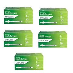 UltiCare Ulti-Thin II U-100 Insulin Syringes Short Needle 30g 1cc 5/16in 100/bx Case of 5