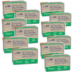 BD Ultra-Fine Nano Pen Needles 32g 4mm 90/bx Case of 12
