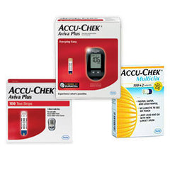 Accu-Chek AVIVA Diabetes Monitoring Kit Combo (Meter Kit, 100 Test Strips, FastClix Lancets 102ct)