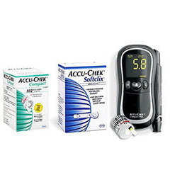 Accu-Chek Compact Plus Diabetes Monitoring Kit Combo (Meter Kit, Compact Test Strips 102ct and SoftClix Lancets 100ct)