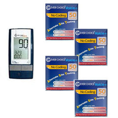 Clever Choice Auto-Code Voice Blood Glucose Test Strips 200/bx w/ Meter Kit