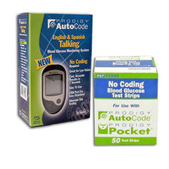 Prodigy AutoCode Blood Glucose Test Strips 50/bx w/ Meter Kit