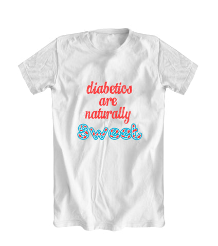 "Diabetics are Naturally Sweet" T-Shirt - Red and Blue